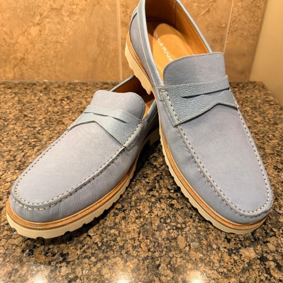 New - DONALD PLINER LT BLUE PENNY LOAFERS JOE 03 MENS SIZE 14M NWOB main image 5